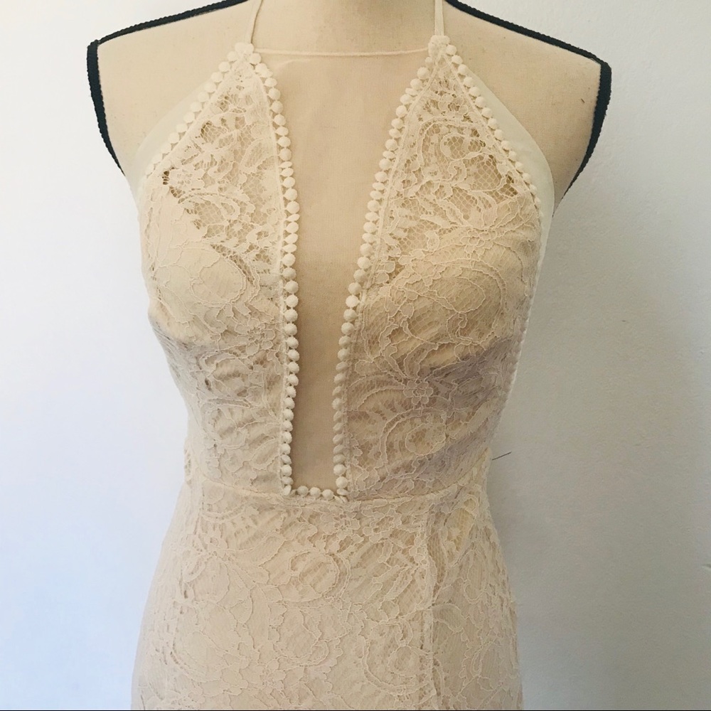 ❌sold❌ Lulus Always With Love Cream Satin Lace - Picture 4 of 9